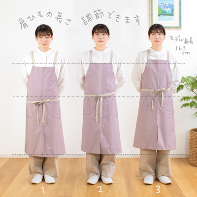 organic cottonエプロン ネイビー