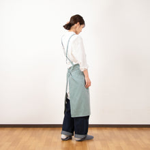 画像をギャラリービューアに読み込む, 綿麻ヘリンボーン エプロン グリーン