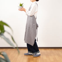 画像をギャラリービューアに読み込む, 綿麻ヘリンボーン エプロン ブラック