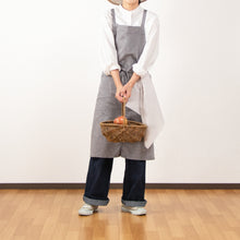 画像をギャラリービューアに読み込む, 綿麻ヘリンボーン エプロン ブラック