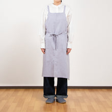 画像をギャラリービューアに読み込む, 綿麻ヘリンボーン エプロン ライトブルー