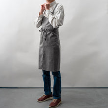 画像をギャラリービューアに読み込む, 綿麻ヘリンボーン エプロン ブラック