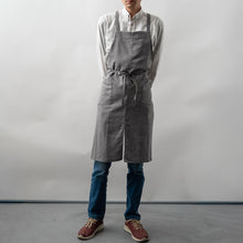 画像をギャラリービューアに読み込む, 綿麻ヘリンボーン エプロン ブラック