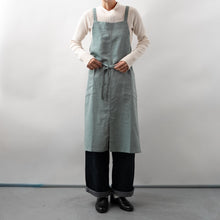 画像をギャラリービューアに読み込む, 綿麻ヘリンボーン エプロン グリーン