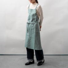 画像をギャラリービューアに読み込む, 綿麻ヘリンボーン エプロン グリーン