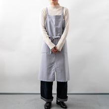 画像をギャラリービューアに読み込む, 綿麻ヘリンボーン エプロン ライトブルー
