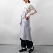 画像をギャラリービューアに読み込む, 綿麻ヘリンボーン エプロン ライトブルー