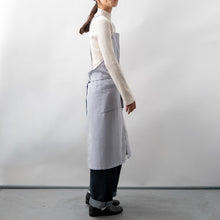 画像をギャラリービューアに読み込む, 綿麻ヘリンボーン エプロン ライトブルー