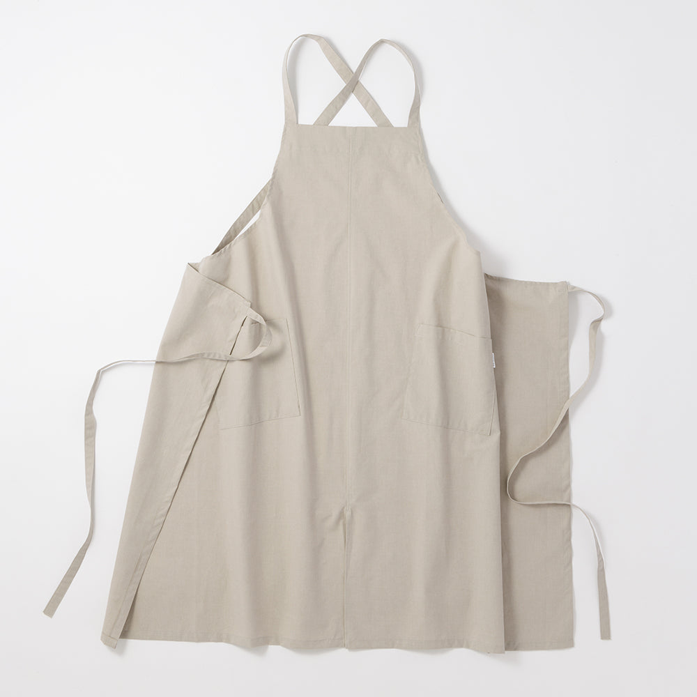 organic cottonエプロン グレージュ