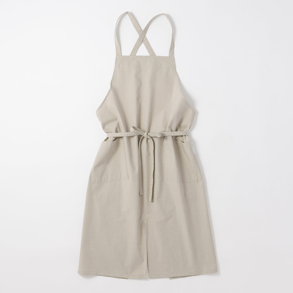 organic cottonエプロン グレージュ
