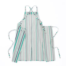 画像をギャラリービューアに読み込む, 綿麻マルチストライプエプロン グリーン