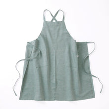 画像をギャラリービューアに読み込む, 綿麻ヘリンボーン エプロン グリーン