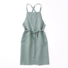 画像をギャラリービューアに読み込む, 綿麻ヘリンボーン エプロン グリーン