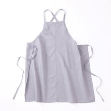 画像をギャラリービューアに読み込む, 綿麻ヘリンボーン エプロン ライトブルー
