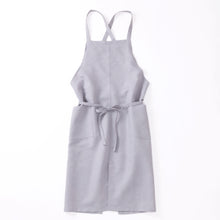 画像をギャラリービューアに読み込む, 綿麻ヘリンボーン エプロン ライトブルー