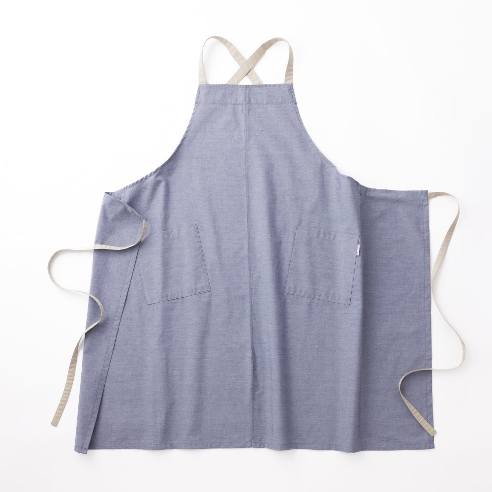 organic cottonエプロン ネイビー