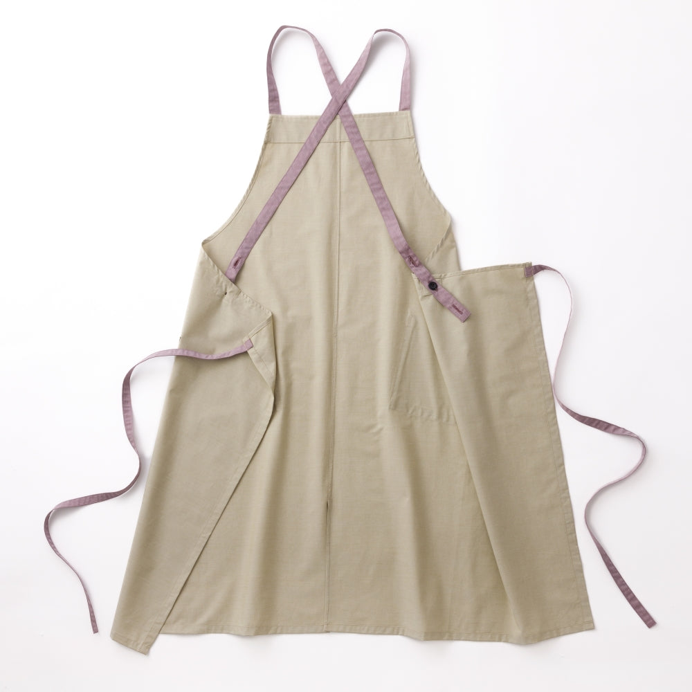 organic cottonエプロン イエローベージュ