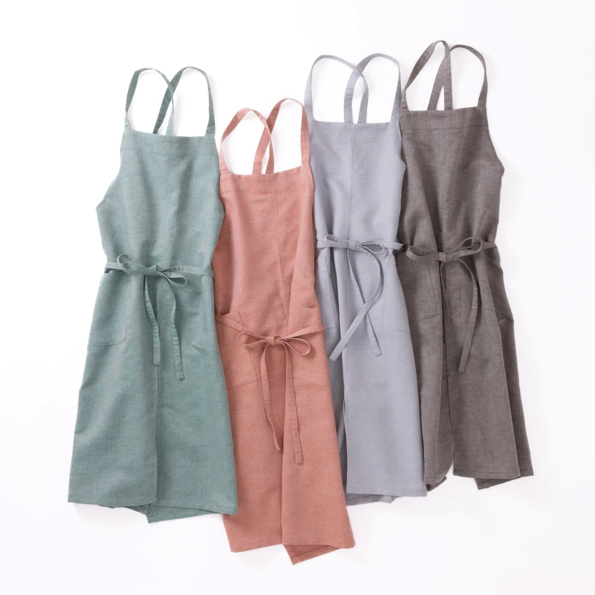 綿麻ヘリンボーンエプロン