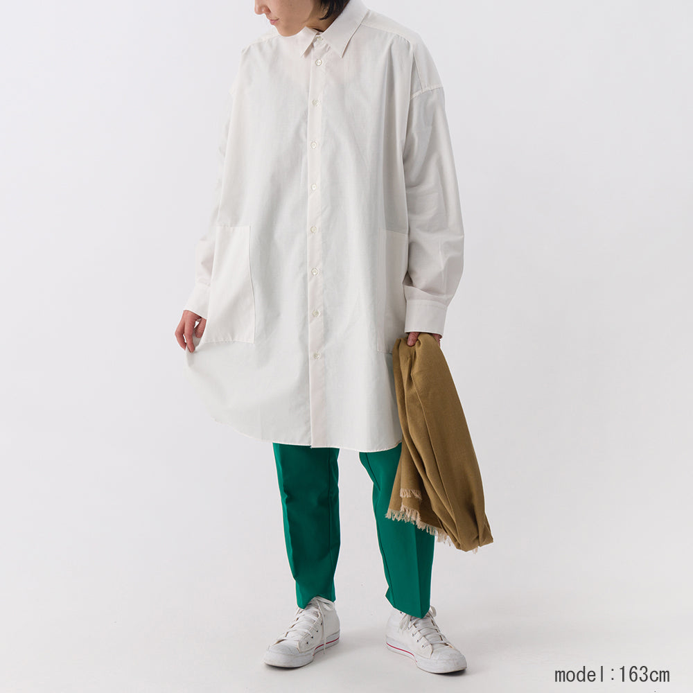 organic cottonオーバーサイズシャツ(ユニセックス)【HaTaKaKe shiro】