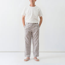画像をギャラリービューアに読み込む, shuttle ユニセックス チェックパンツ(グレー)