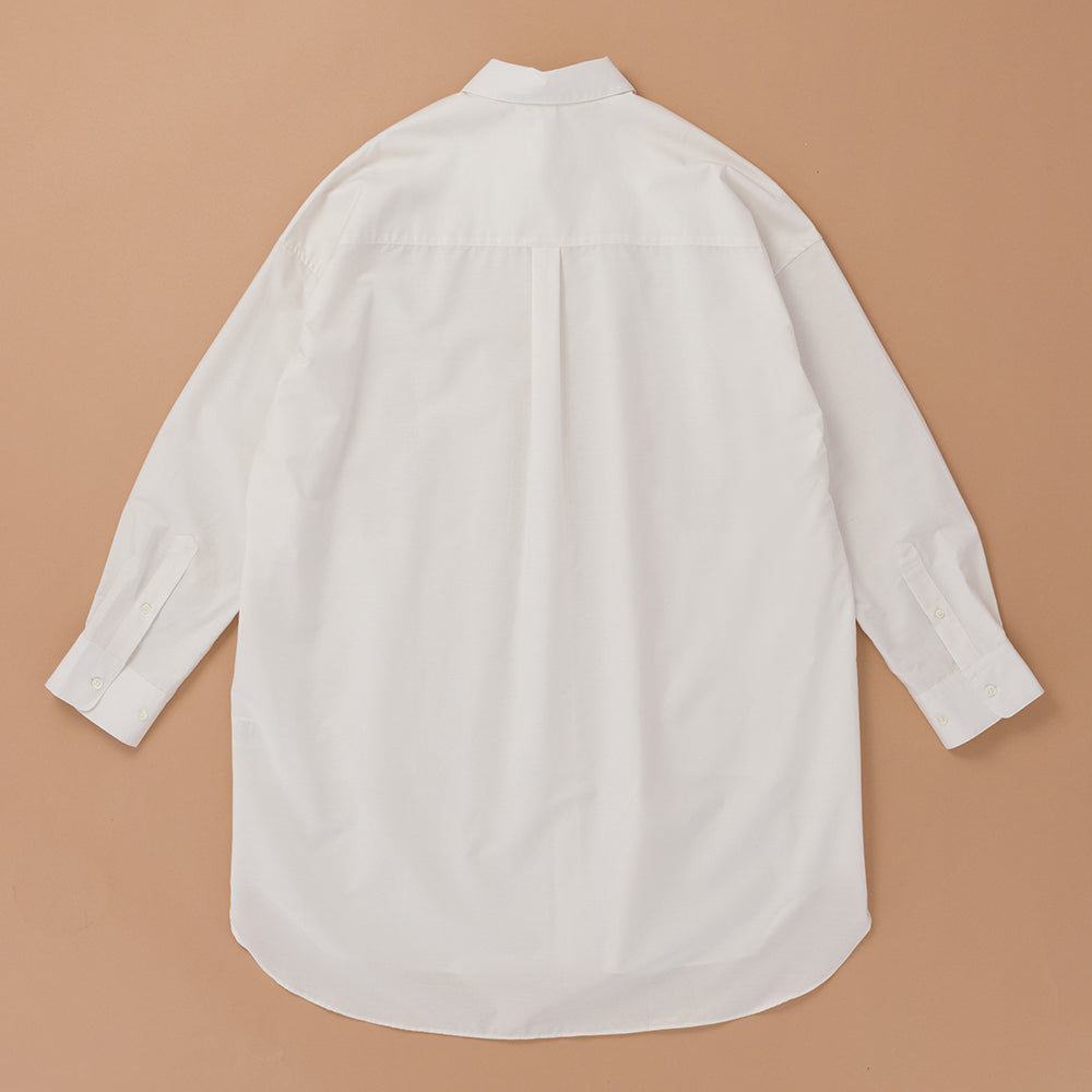 organic cottonオーバーサイズシャツ(ユニセックス)【HaTaKaKe shiro】