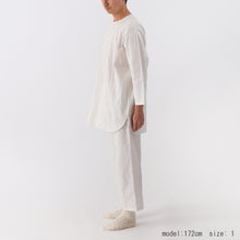 画像をギャラリービューアに読み込む, SHIWAコットン リラックスノーカラーシャツ(巾着付き)