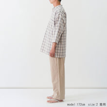 画像をギャラリービューアに読み込む, shuttle ユニセックス チェックシャツ(グレー)