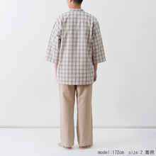 画像をギャラリービューアに読み込む, shuttle ユニセックス チェックシャツ(グレー)