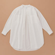 画像をギャラリービューアに読み込む, organic cottonロングシャツ【HaTaKaKe shiro】