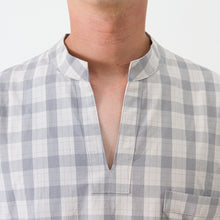 画像をギャラリービューアに読み込む, shuttle ユニセックス チェックシャツ(グレー)