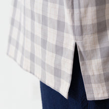画像をギャラリービューアに読み込む, shuttle ユニセックス チェックシャツ(グレー)