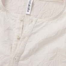 画像をギャラリービューアに読み込む, SHIWAコットン リラックスノーカラーシャツ(巾着付き)