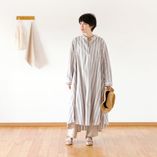 画像をギャラリービューアに読み込む, shuttle ストライプ オーバーワンピース(グレー)