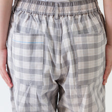 画像をギャラリービューアに読み込む, shuttle ユニセックス チェックパンツ(グレー)
