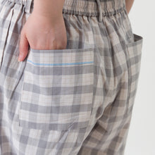 画像をギャラリービューアに読み込む, shuttle ユニセックス チェックパンツ(グレー)