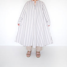 画像をギャラリービューアに読み込む, shuttle ストライプ オーバーワンピース(グレー)