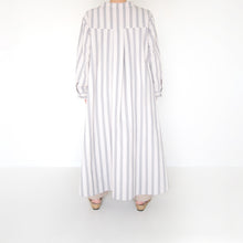画像をギャラリービューアに読み込む, shuttle ストライプ オーバーワンピース(グレー)