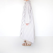 画像をギャラリービューアに読み込む, shuttle ストライプ オーバーワンピース(グレー)