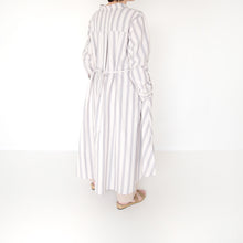 画像をギャラリービューアに読み込む, shuttle ストライプ オーバーワンピース(グレー)