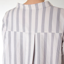 画像をギャラリービューアに読み込む, shuttle ストライプ オーバーワンピース(グレー)