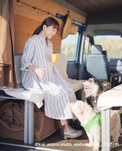 画像をギャラリービューアに読み込む, shuttle ストライプ オーバーワンピース(グレー)