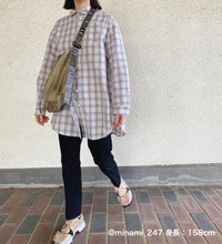 画像をギャラリービューアに読み込む, shuttle チェック チュニック(グレー )