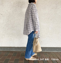 画像をギャラリービューアに読み込む, shuttle チェック チュニック(グレー )