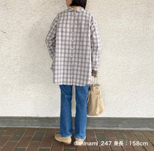 画像をギャラリービューアに読み込む, shuttle チェック チュニック(グレー )