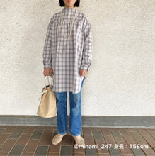 画像をギャラリービューアに読み込む, shuttle チェック チュニック(グレー )