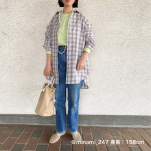 画像をギャラリービューアに読み込む, shuttle チェック チュニック(グレー )