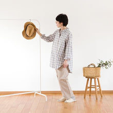 画像をギャラリービューアに読み込む, shuttle チェック チュニック(グレー )