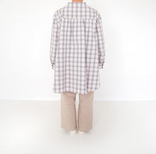 画像をギャラリービューアに読み込む, shuttle チェック チュニック(グレー )