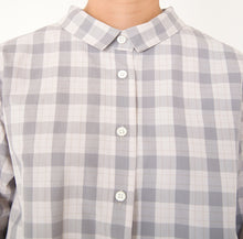 画像をギャラリービューアに読み込む, shuttle チェック チュニック(グレー )