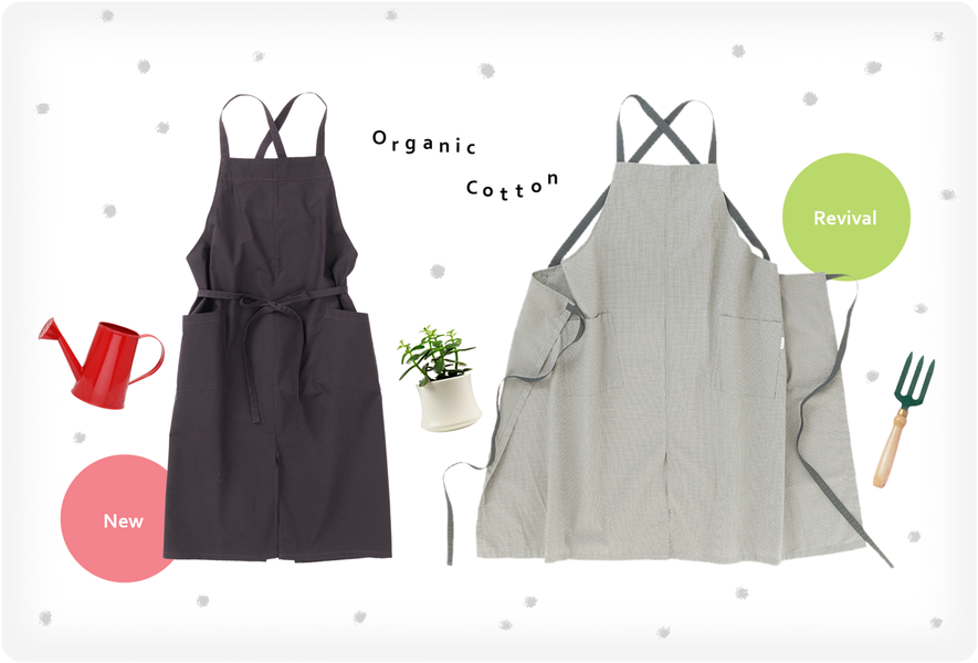 【新作】【お知らせ】organic cottonエプロン新色と追加生産分が仲間入り！